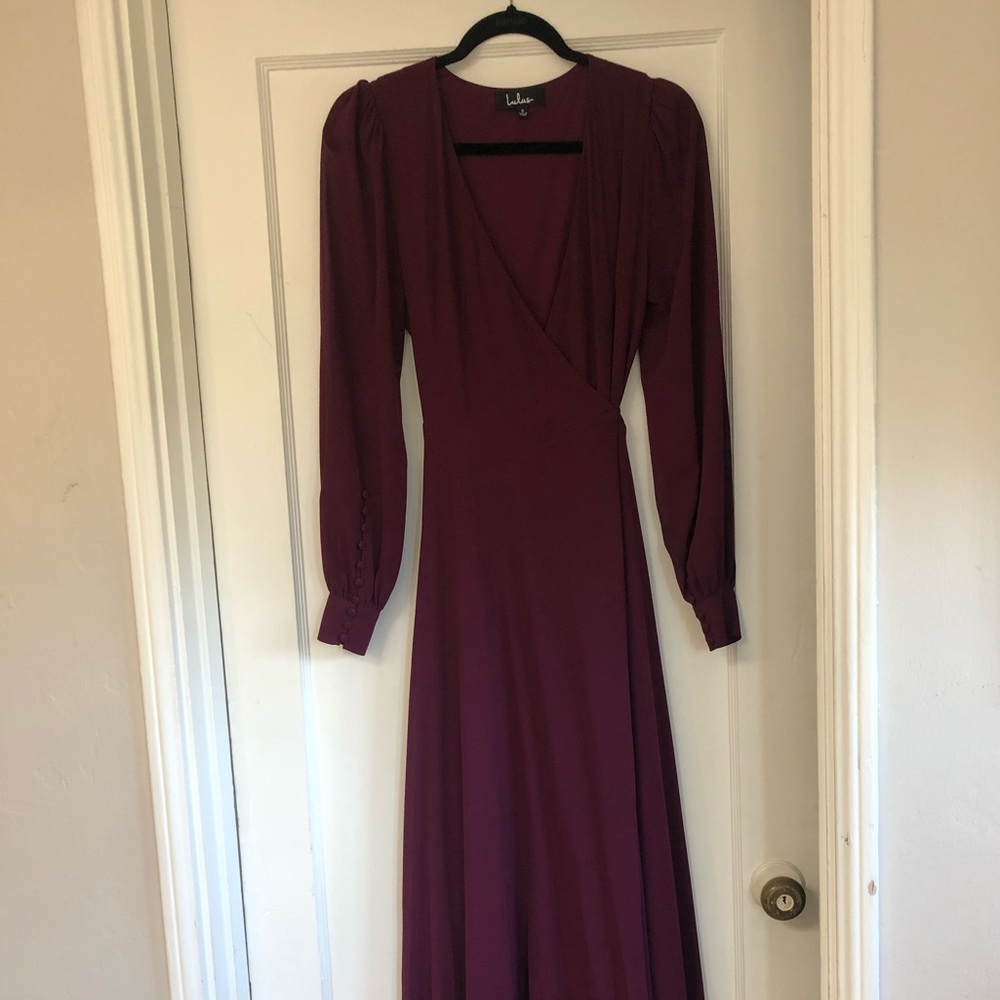 Lulus Wrap Dress / Maxi Dress in Wine